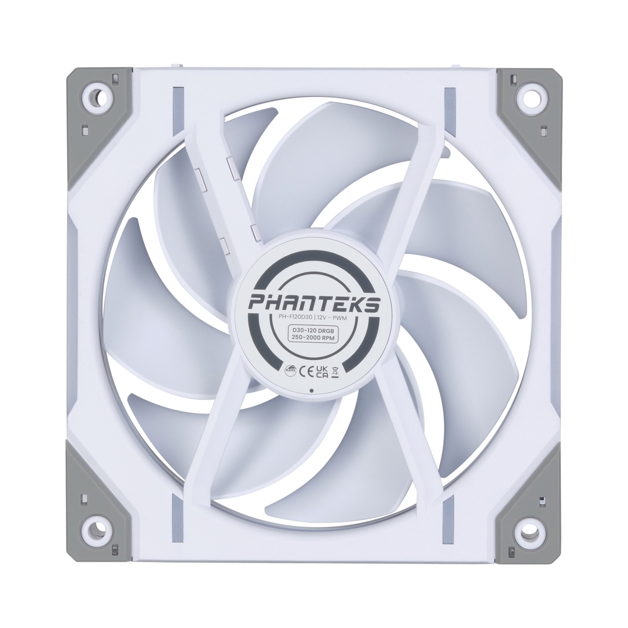 PHANTEKS D30 120MM PWM FAN REGULAR DRGB WHITE (3-PACK) thumbnail 7
