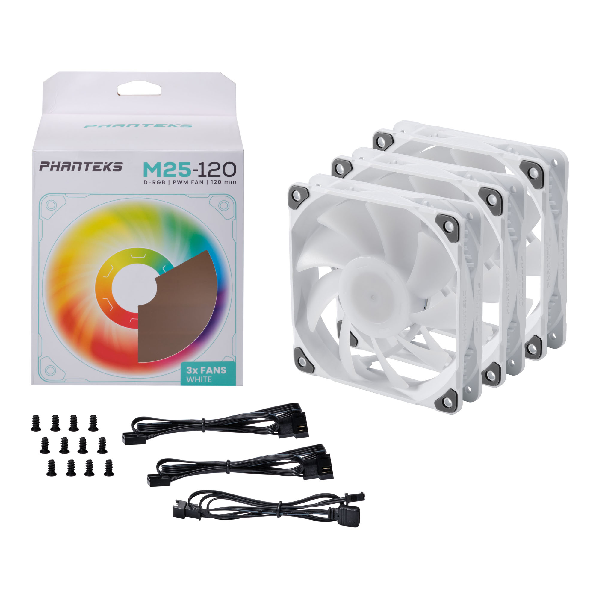 PHANTEKS M25 120MM PWM FAN DRGB WHITE 3PACKS thumbnail 10