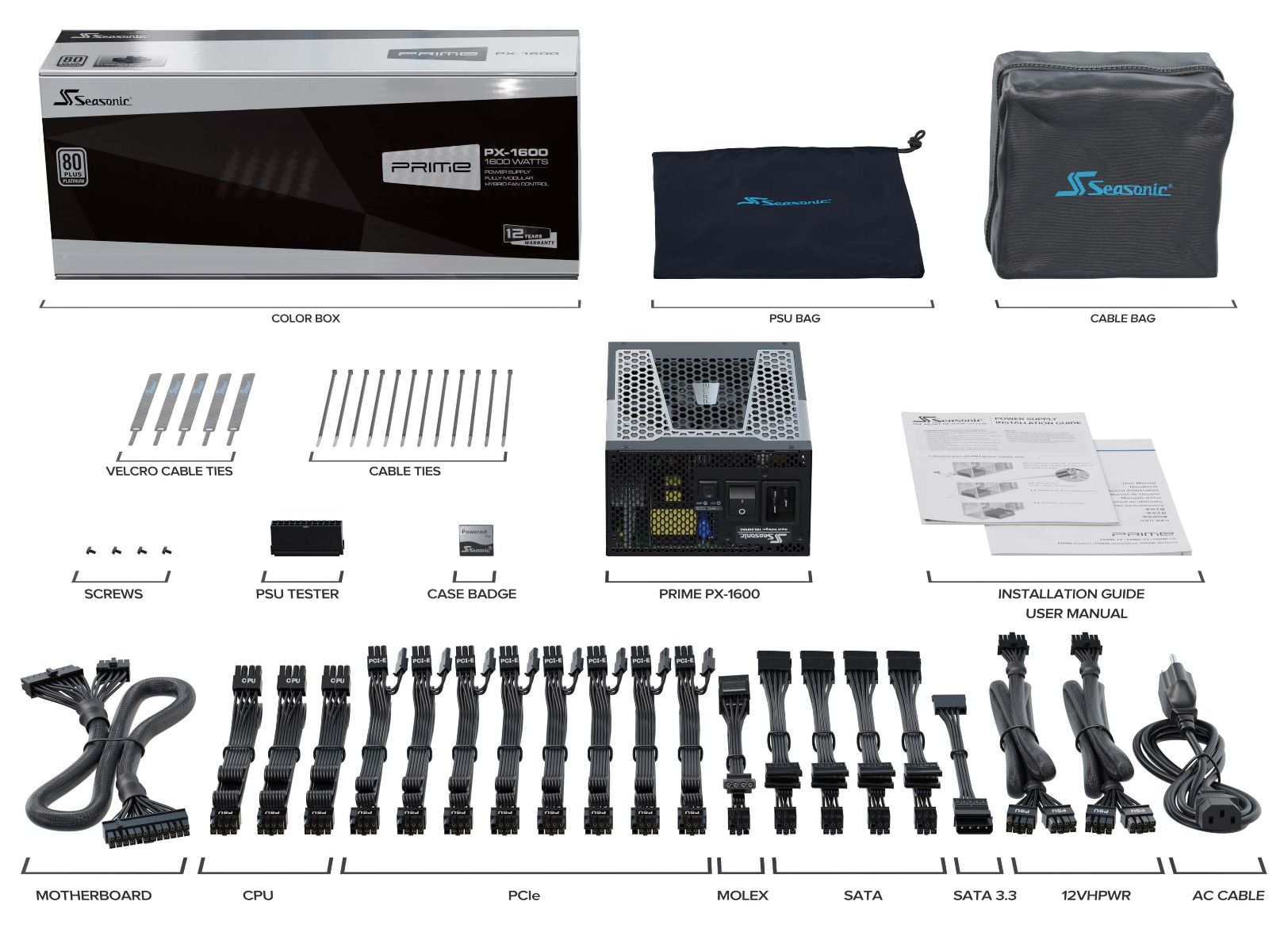 SEASONIC PRIME PLATINUM PX-1600 ATX3.0 PCIE5.0 thumbnail 7