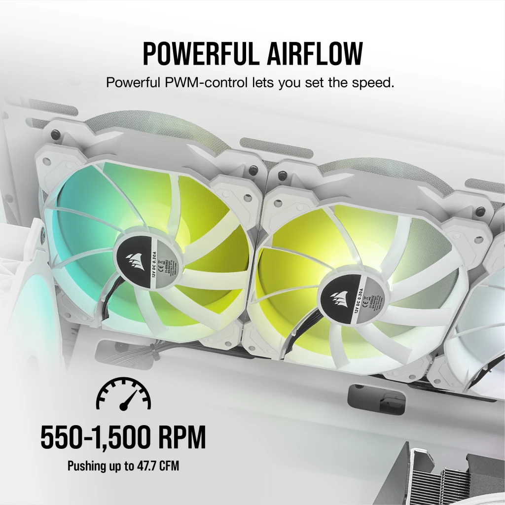 CORSAIR SP120 RGB ELITE WHITE (3-PACK) thumbnail 2