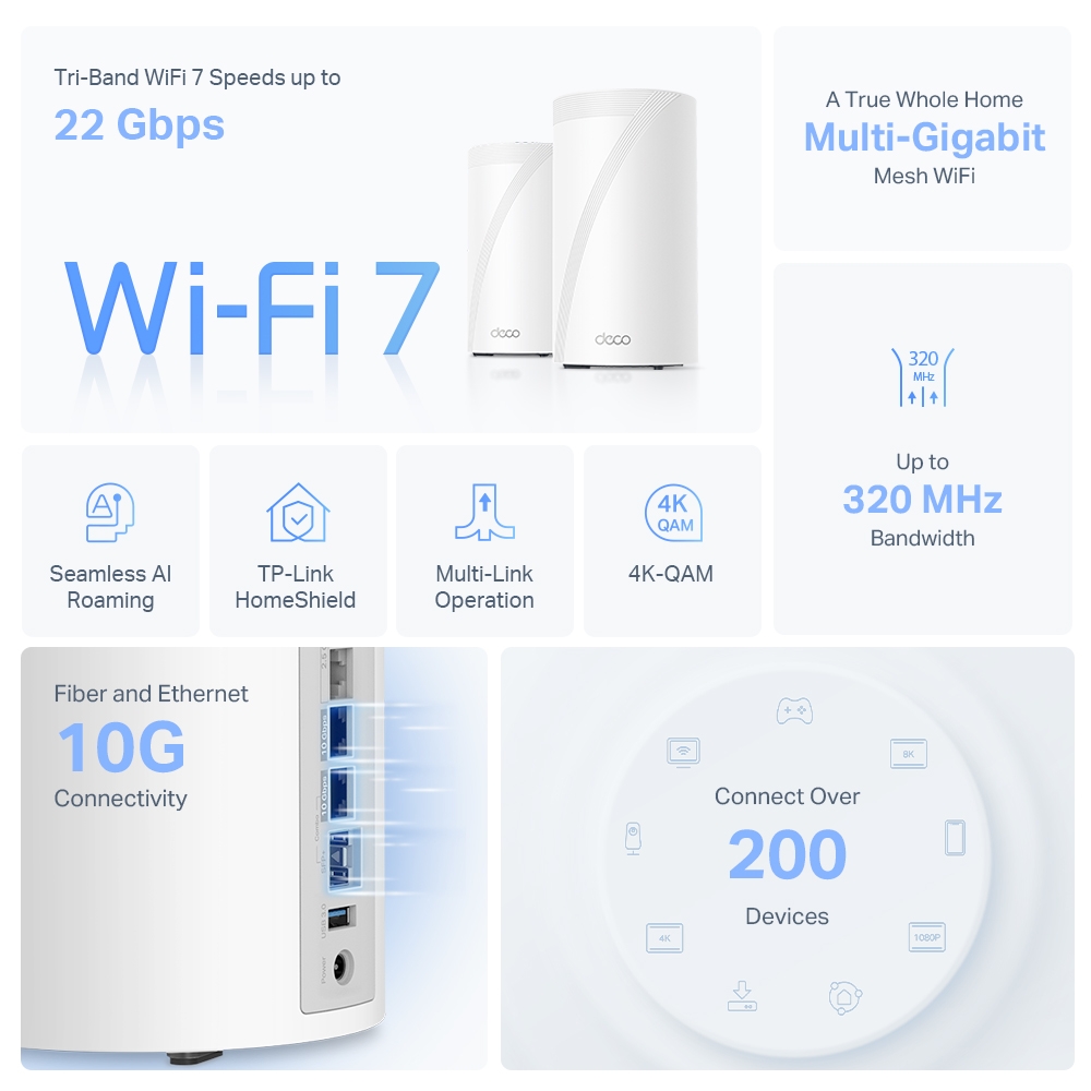 TP-LINK BE22000 Whole Home Mesh Wi-Fi 7 System (2-PACK) thumbnail 3