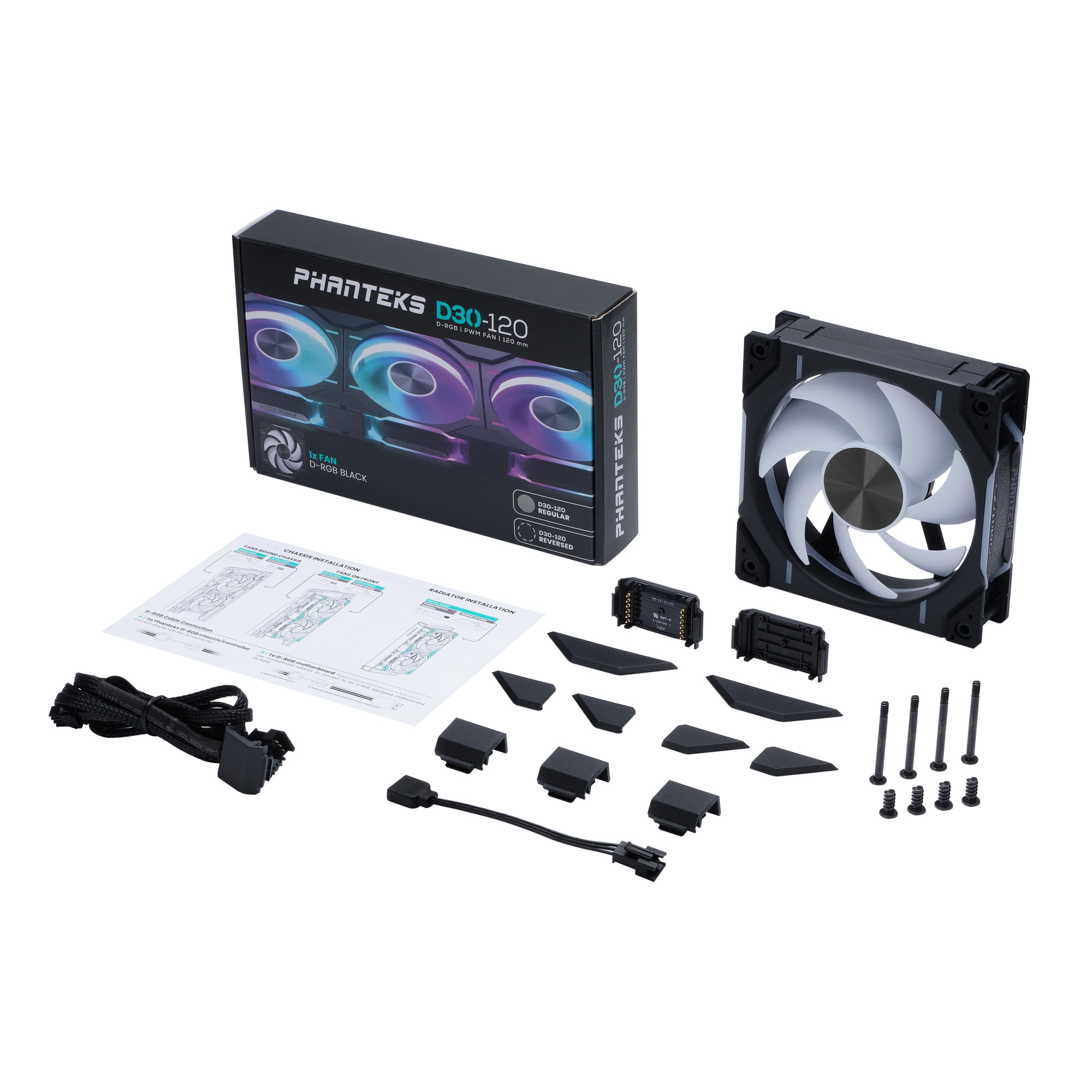 PHANTEKS D30 120MM PWM FAN REGULAR DRGB BLACK (1-PACK) thumbnail 9