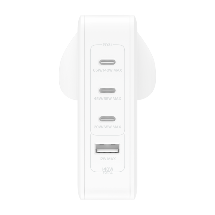 BELKIN PD 140W PPS USB-C WALL CHARGER WHITE thumbnail 2
