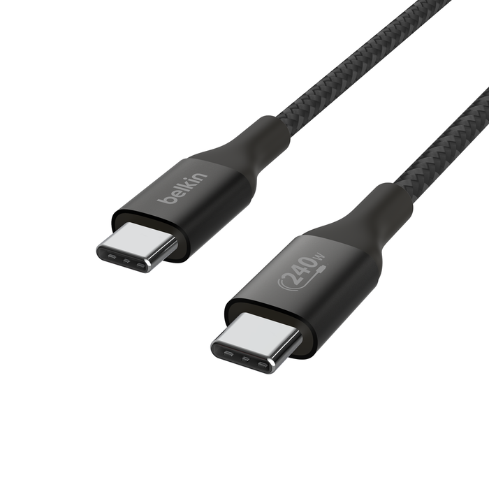 BELKIN 240W BRAIDED C-C CABLE 2M BLACK thumbnail 2