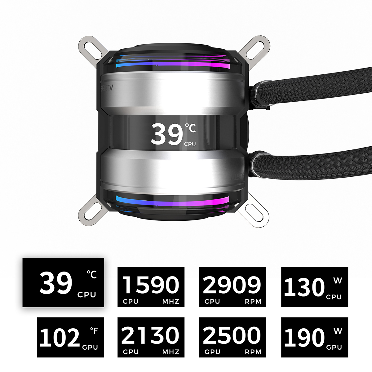ALSEYE I240 RGB WATER COOLING BLACK thumbnail 2