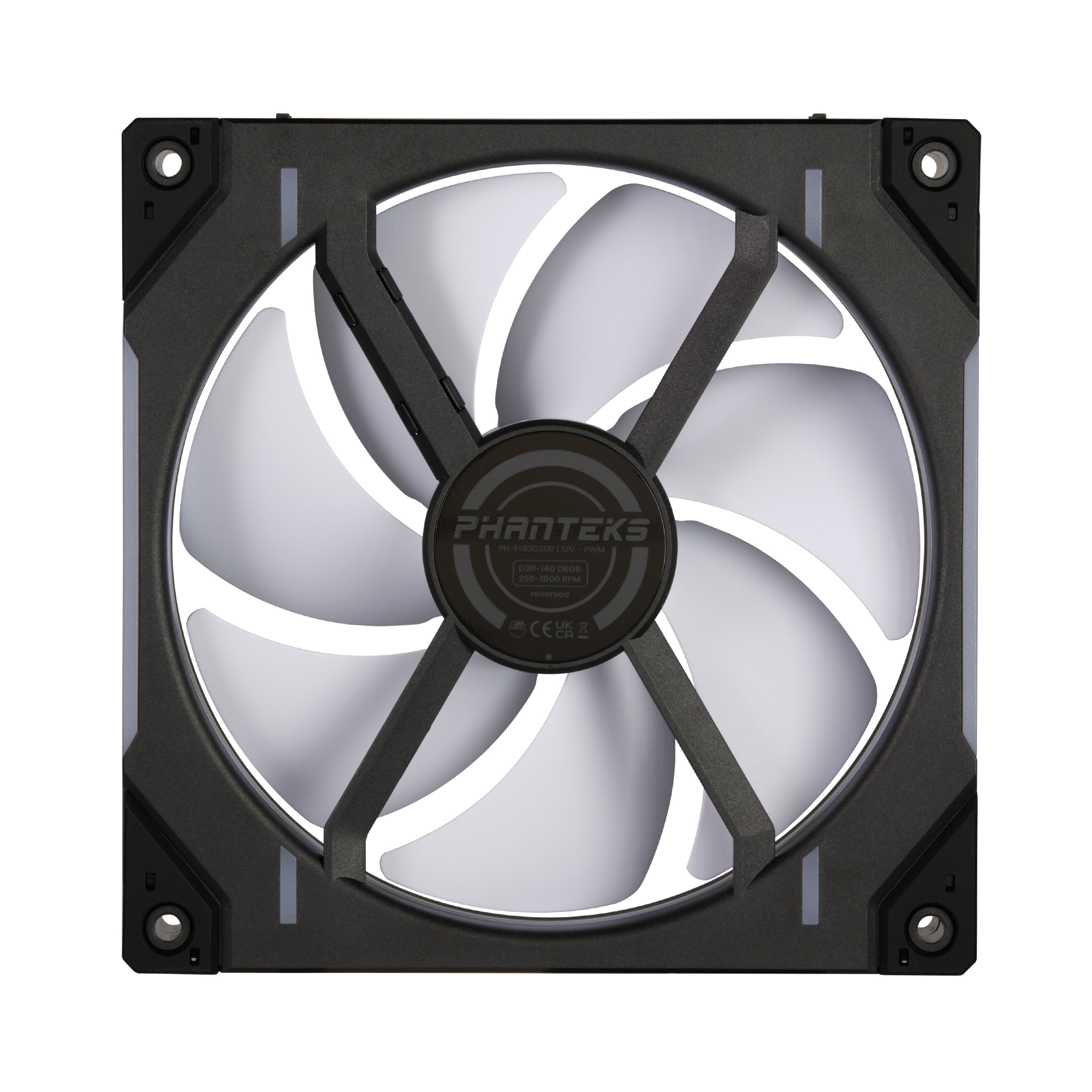 PHANTEKS D30 140MM PWM FAN REVERSE DRGB BLACK (1-PACK) thumbnail 8