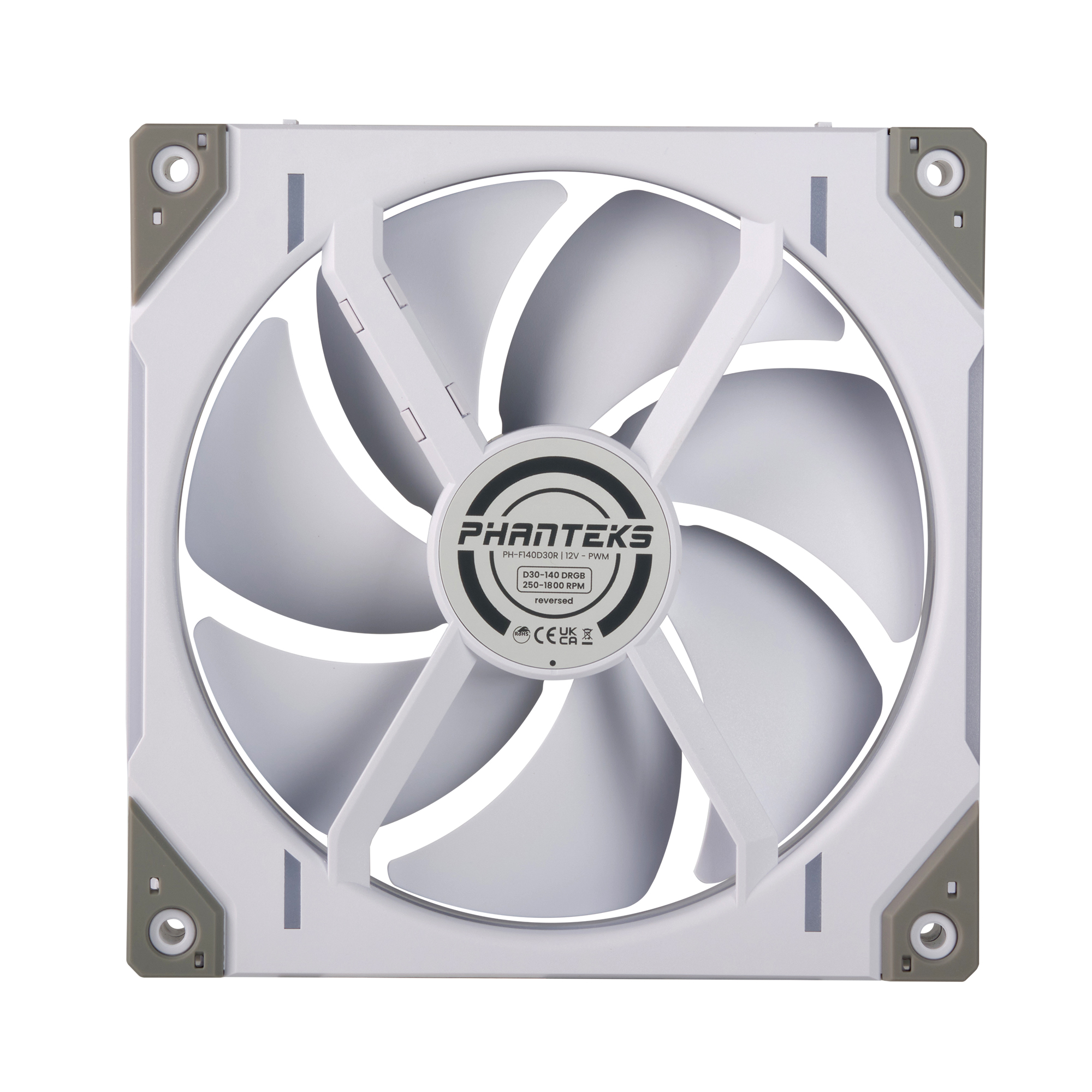 PHANTEKS D30 140MM PWM FAN REVERSE DRGB WHITE (1-PACK) thumbnail 8
