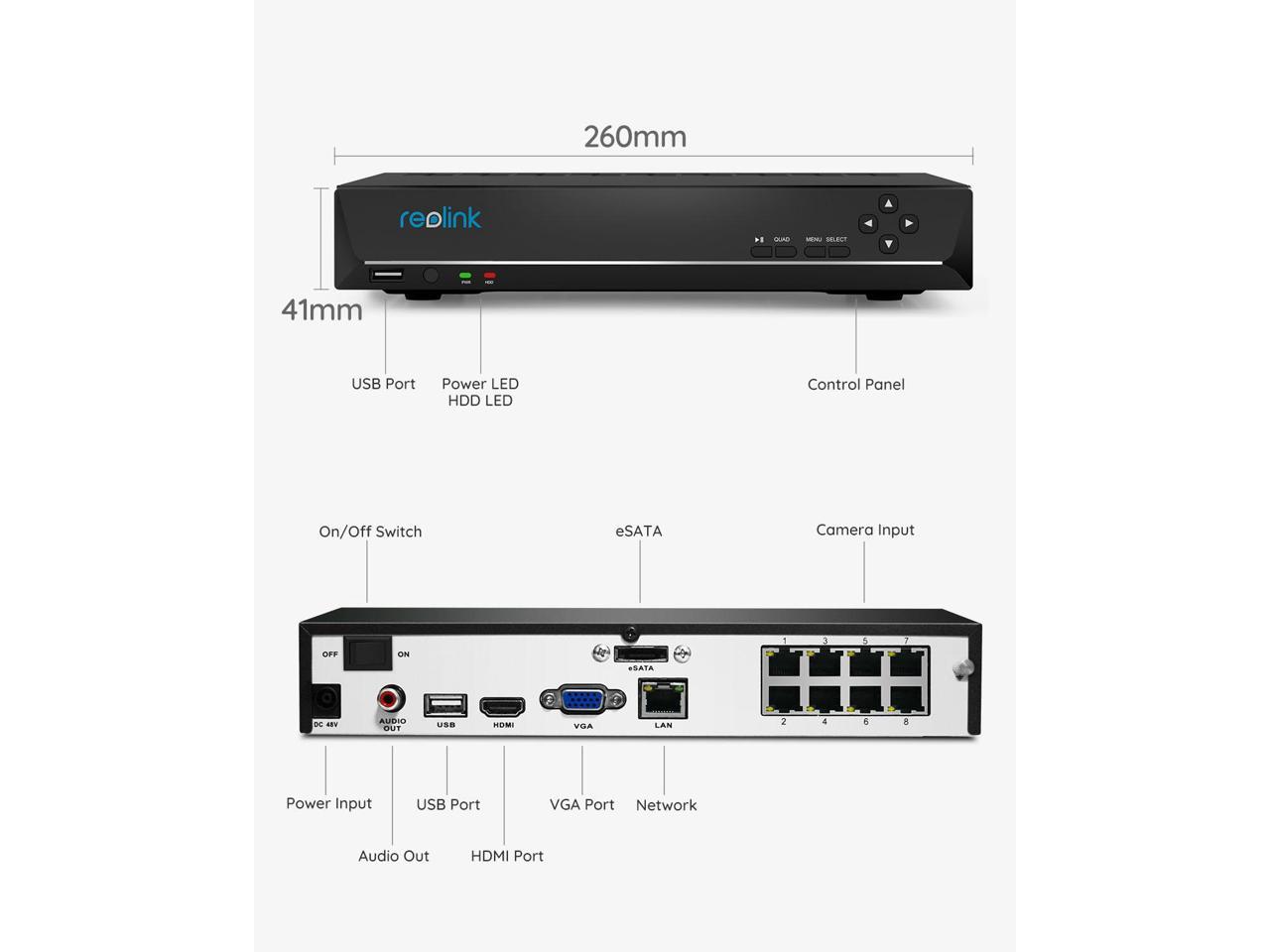 Reolink RLN8-410 8-Channel PoE NVR for 24/7 Rec thumbnail 3