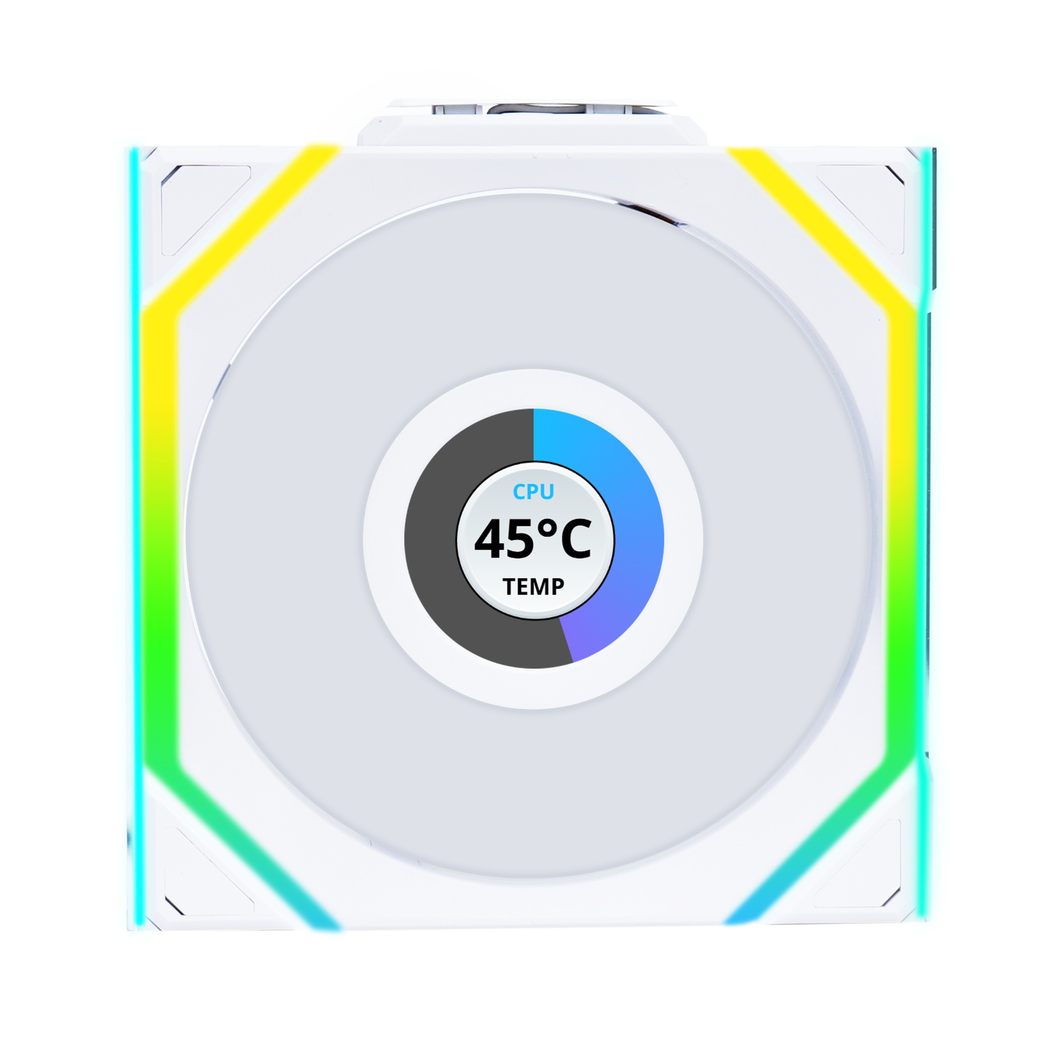 LIAN LI 120MM UNI FAN 12SL LCD WIRELESS WHITE (1PACK) thumbnail 3