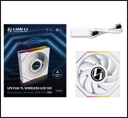 120MM UNI FAN 12TL LCD WIRELESS WHITE (1PACK) thumbnail 3