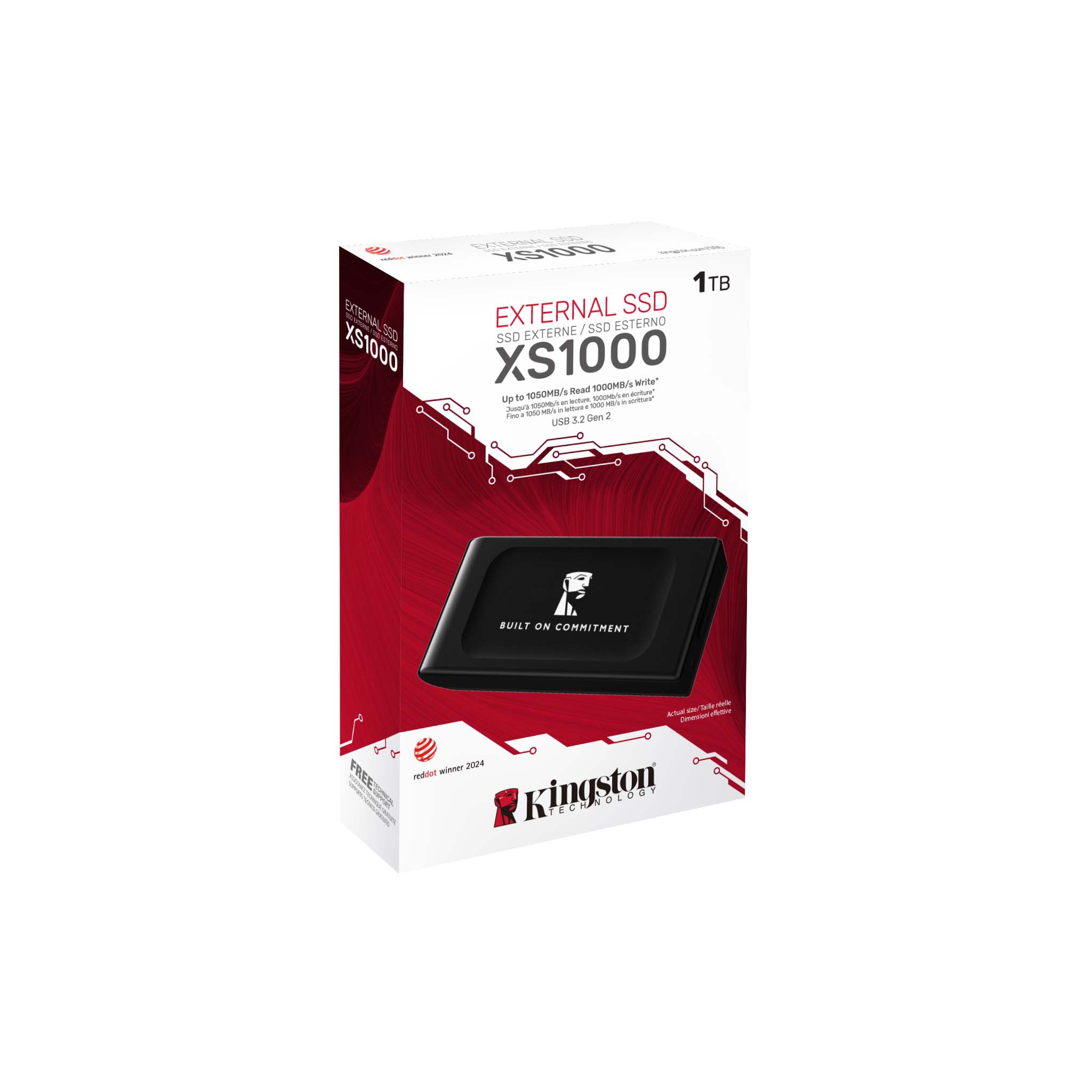 KINGSTON 1TB XS1000 RED USB3.2 GEN 2 EXTERNAL SSD thumbnail 4