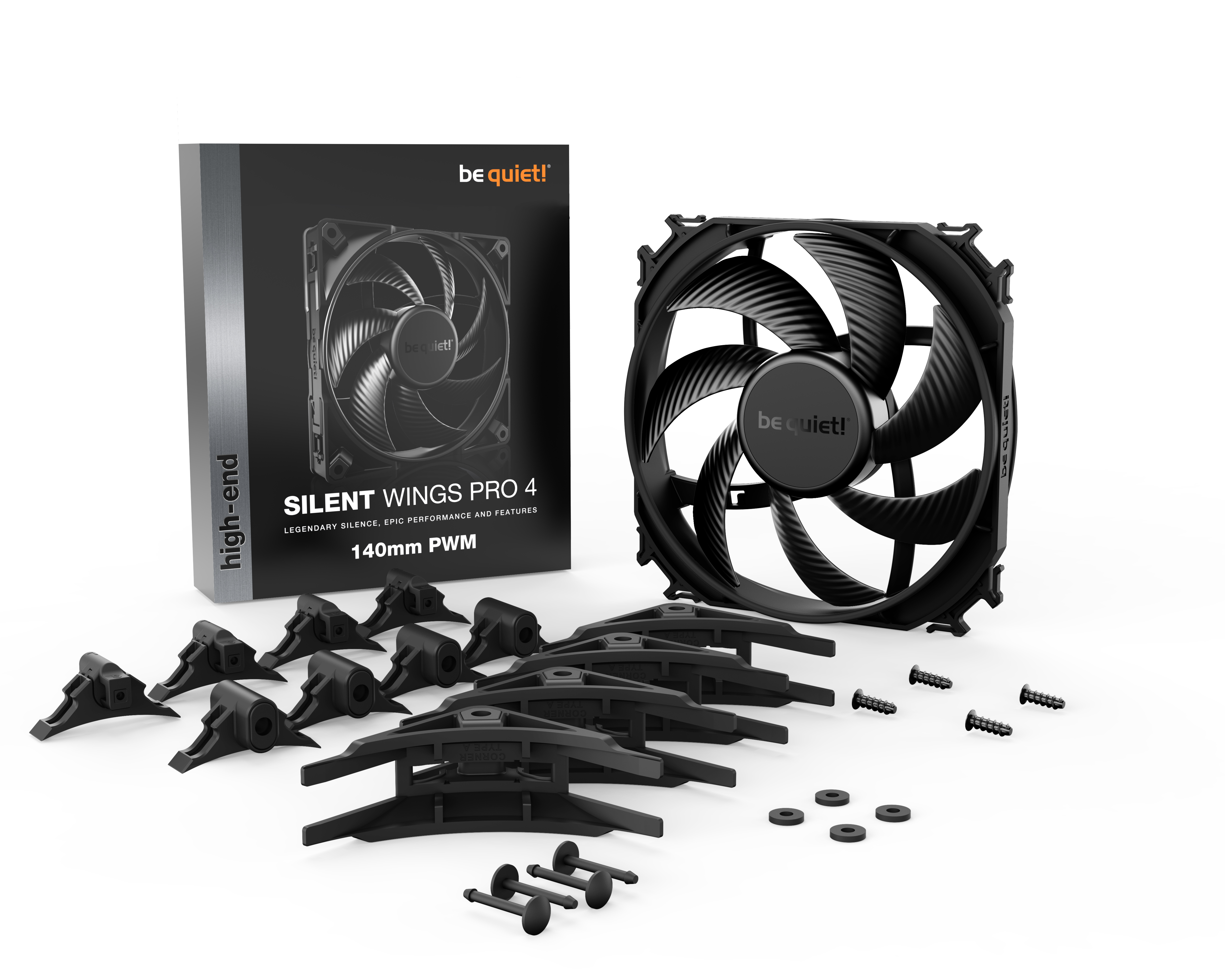 BE QUIET! SILENT WINGS PRO 4 140MM PWM BLACK (BL099) thumbnail 5