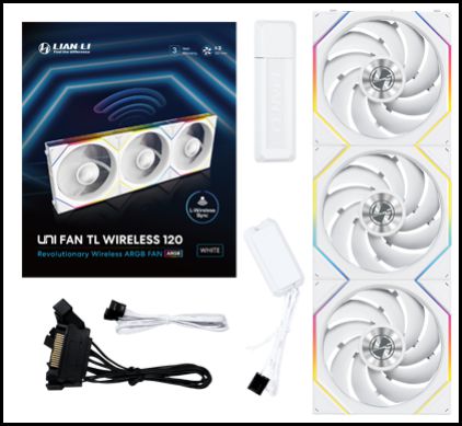 120MM UNI FAN 12TL LED WIRELESS WHITE (3PACK) thumbnail 2