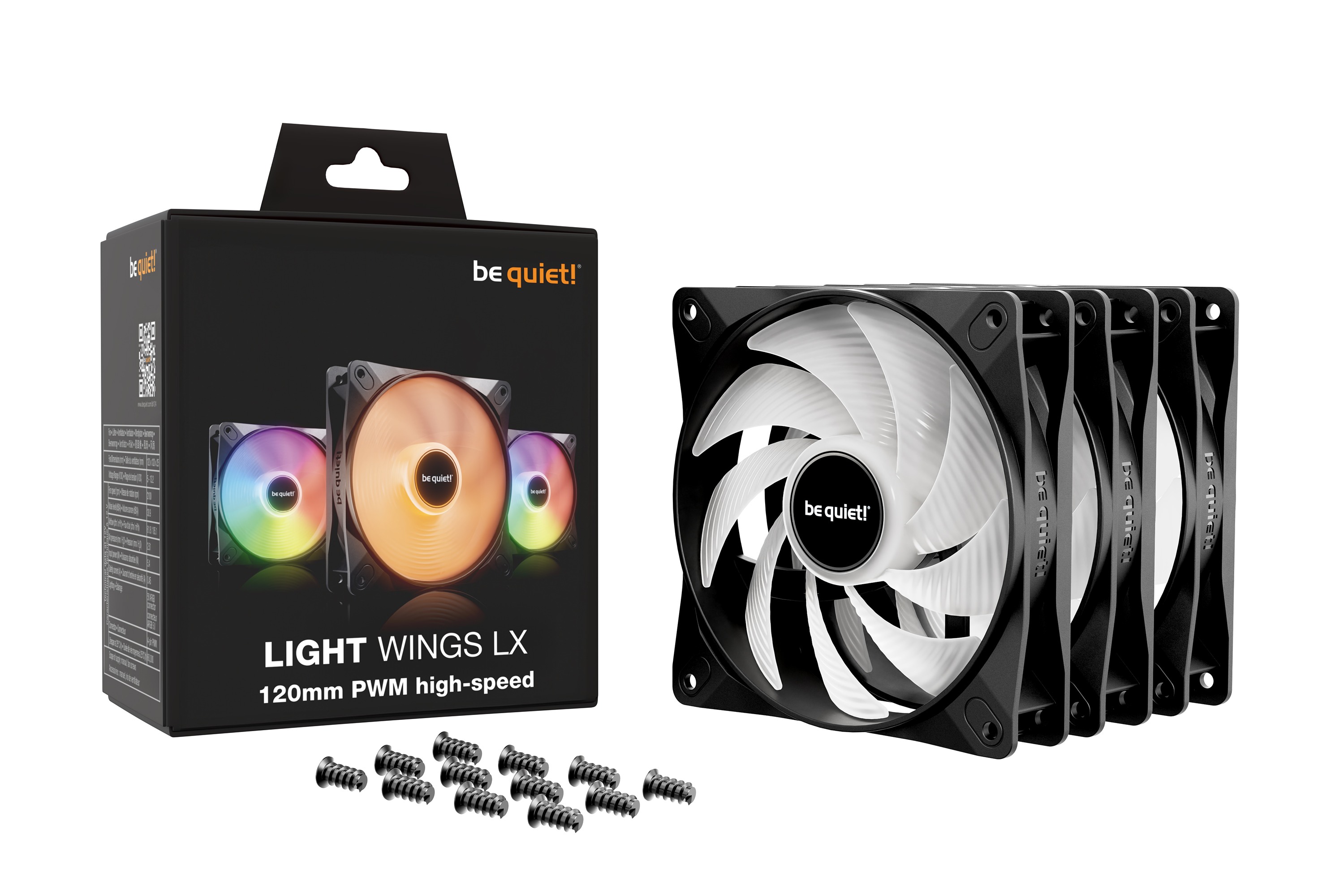 BE QUIET! LIGHT WINGS LX 120MM PWM HIGH-SPEED BK 3-PK(BL124) thumbnail 3
