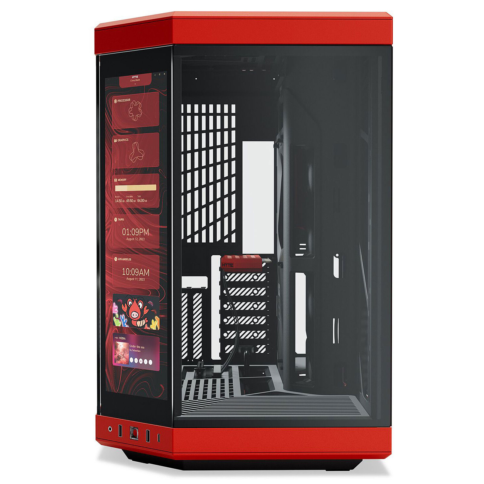 HYTE Y70 TOUCH INFINITE CASE BLACK/RED thumbnail 2