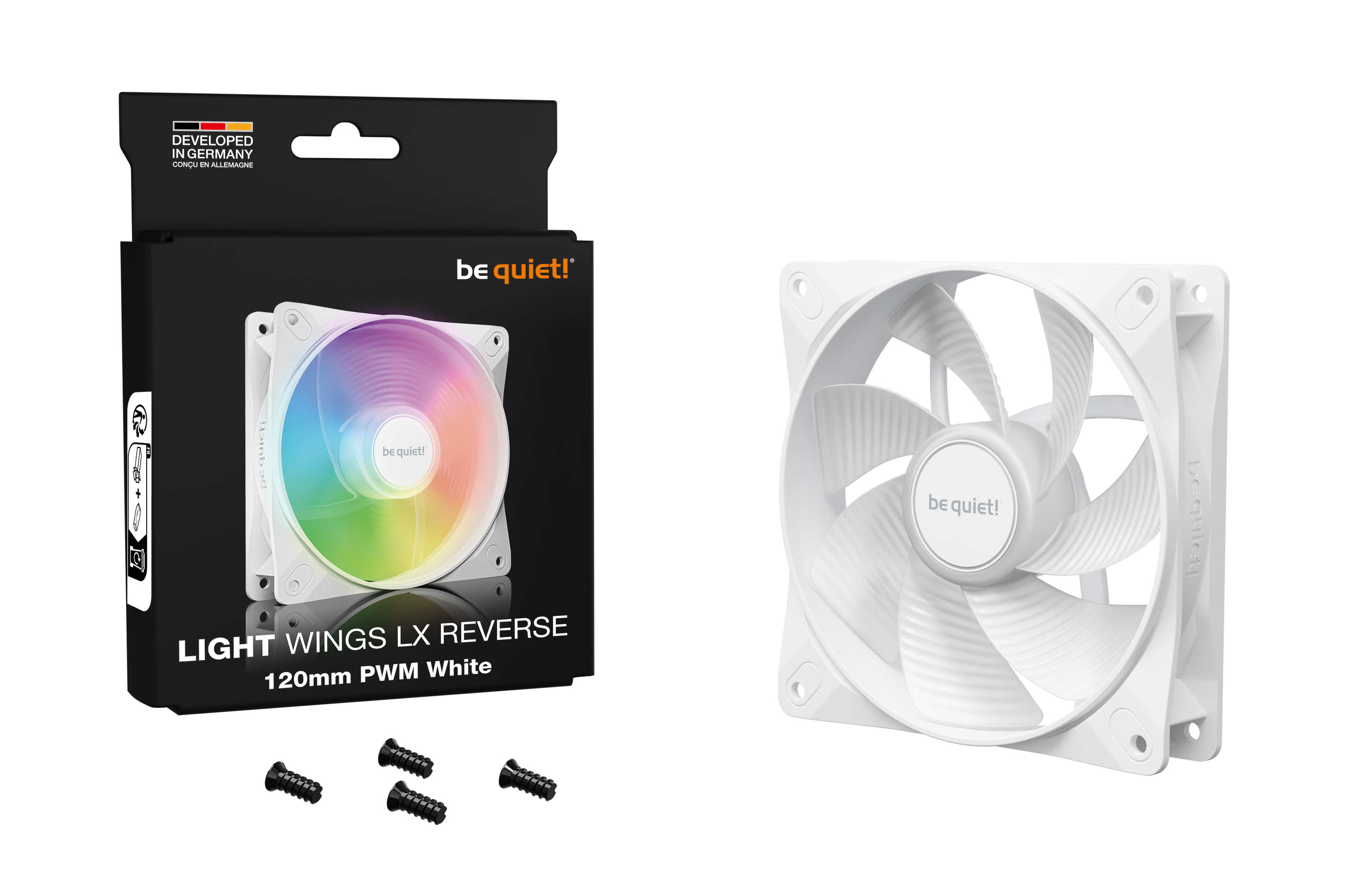 BE QUIET! LIGHT WINGS LX 120MM PWM REVERSE WHITE (BL133) thumbnail 5