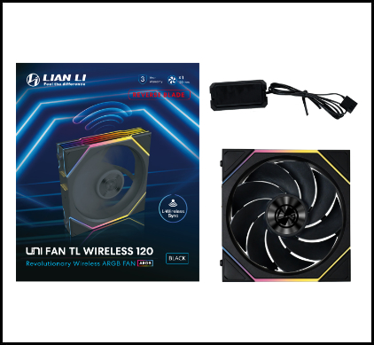 120MM UNI FAN R12TL LED REVERSE WIRELESS BK(1PACK) thumbnail 2