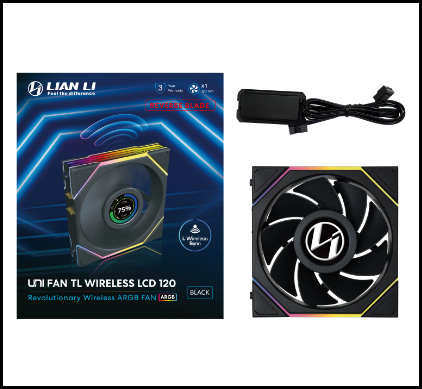 120MM UNI FAN R12TL LCD REVERSE WIRELESS BK(1PACK) thumbnail 2