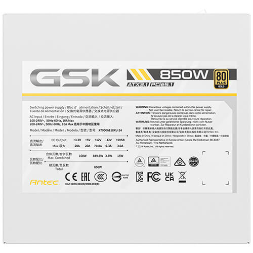 ANTEC GSK850 GB PSU GOLD MODULAR WHITE thumbnail 7
