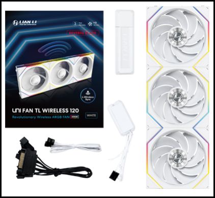 120MM UNI FAN R12TL LED REVERSE WIRELESS WH(3PACK) thumbnail 2