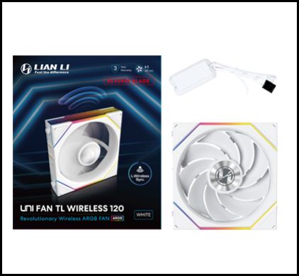 120MM UNI FAN R12TL LED REVERSE WIRELESS WH(1PACK) thumbnail 2