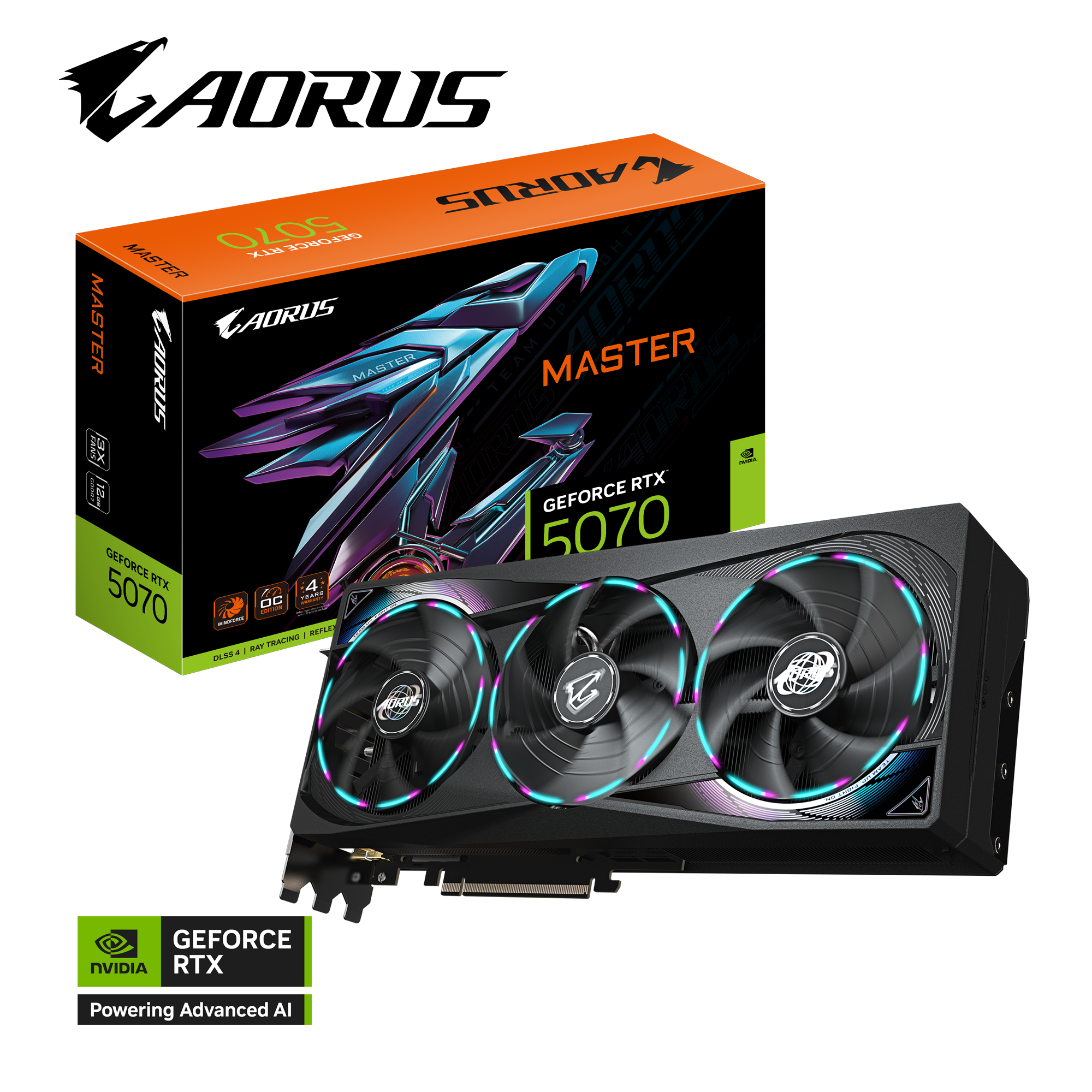 GIGABYTE RTX5070 AORUS MASTER 12GB GDDR7 thumbnail 2
