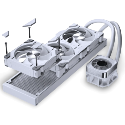 GLACIER ONE 420D30 X2 D-RGB AIO CPU COOLER WHITE thumbnail 4