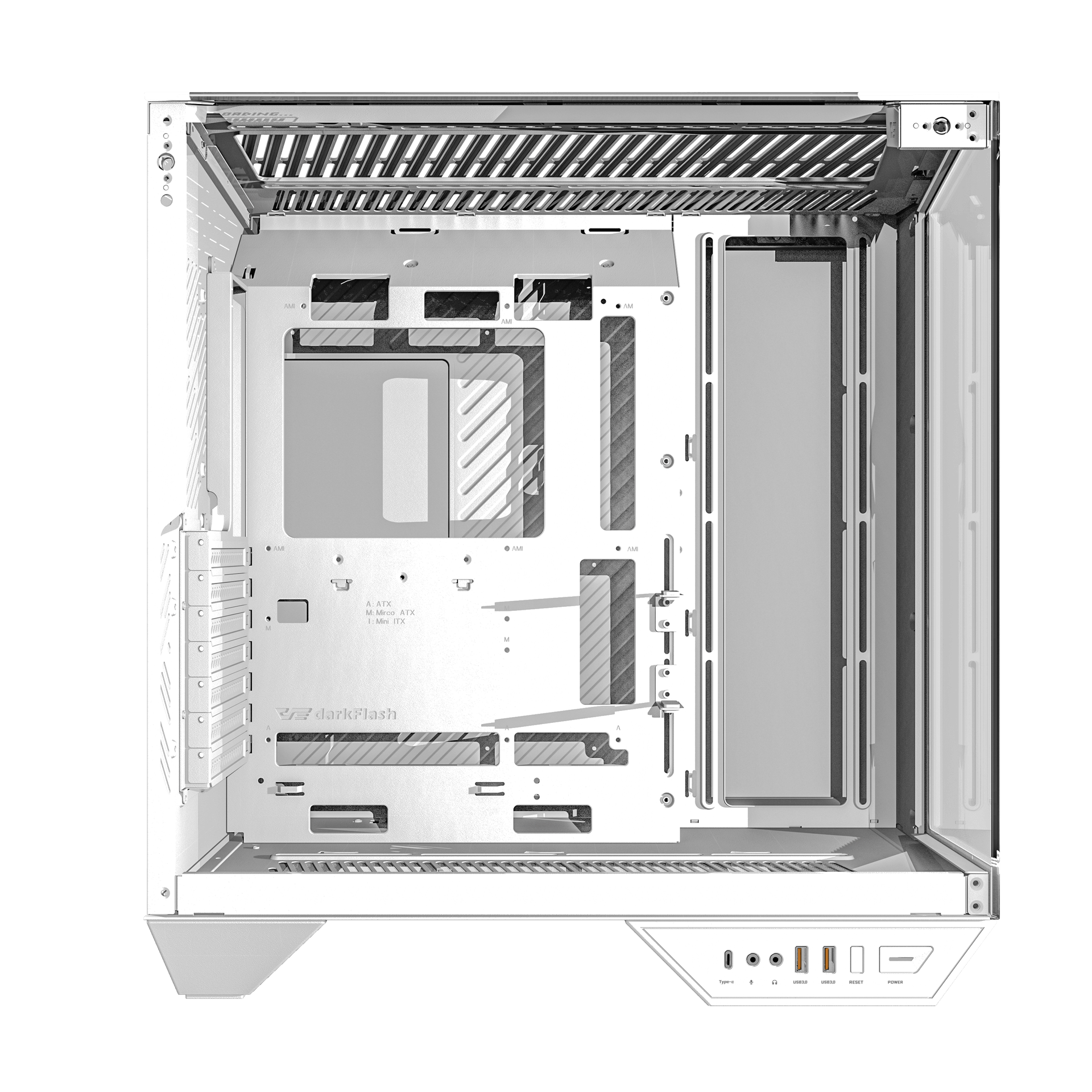 DY470 WITH 4 ARGB FANS ATX CASE WHITE