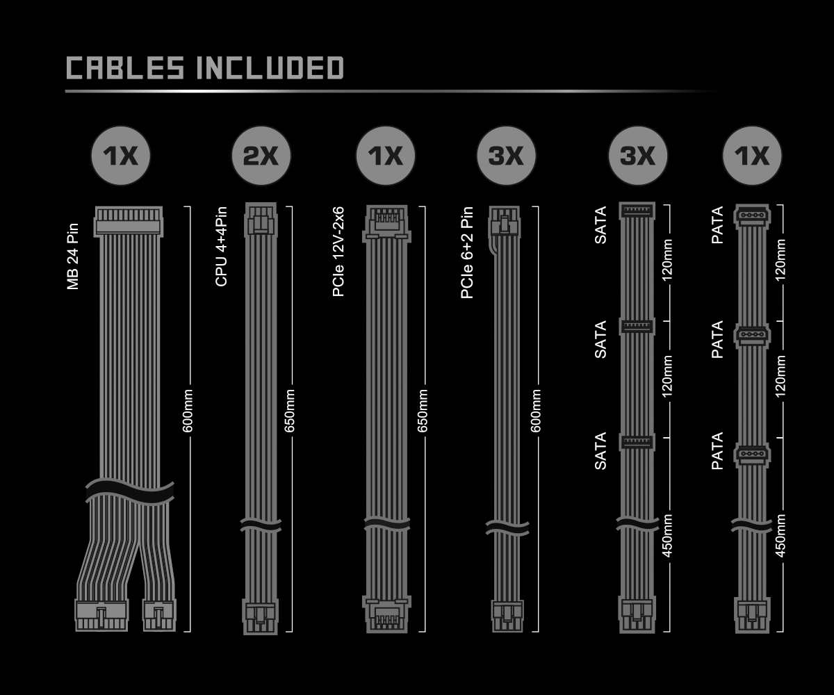 STEEL LEGEND 850W GOLD ATX 3.1 PSU BLACK thumbnail 7