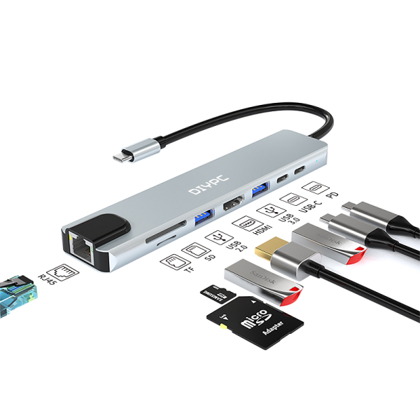 8 IN 1 ALUMINIUM TYPE-C HUB thumbnail 2