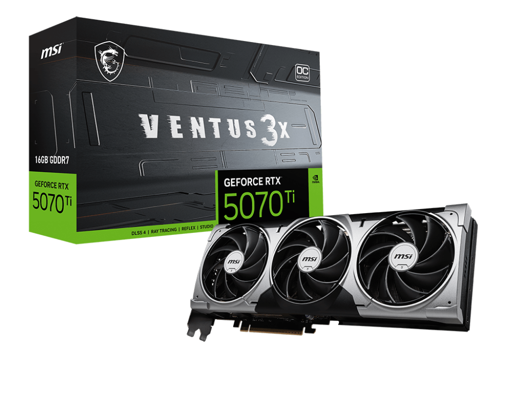 MSI RTX5070TI VENTUS 3X OC 16GB GDDR7 thumbnail 2