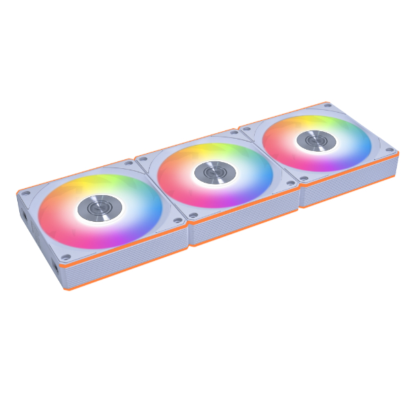 LIAN LI 120MM UNI FAN R12CL LED REVERSE WIRELESS WH(3PACK) thumbnail 2