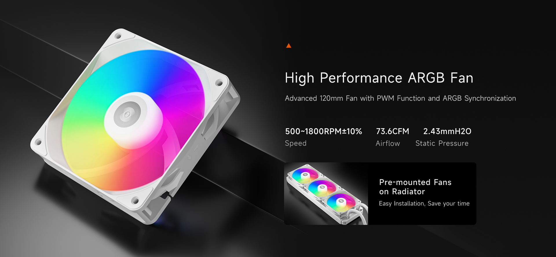 PC COOLER DA360 ARGB HIGH PERFORMANCE AIO CPU COOLING WHITE thumbnail 6
