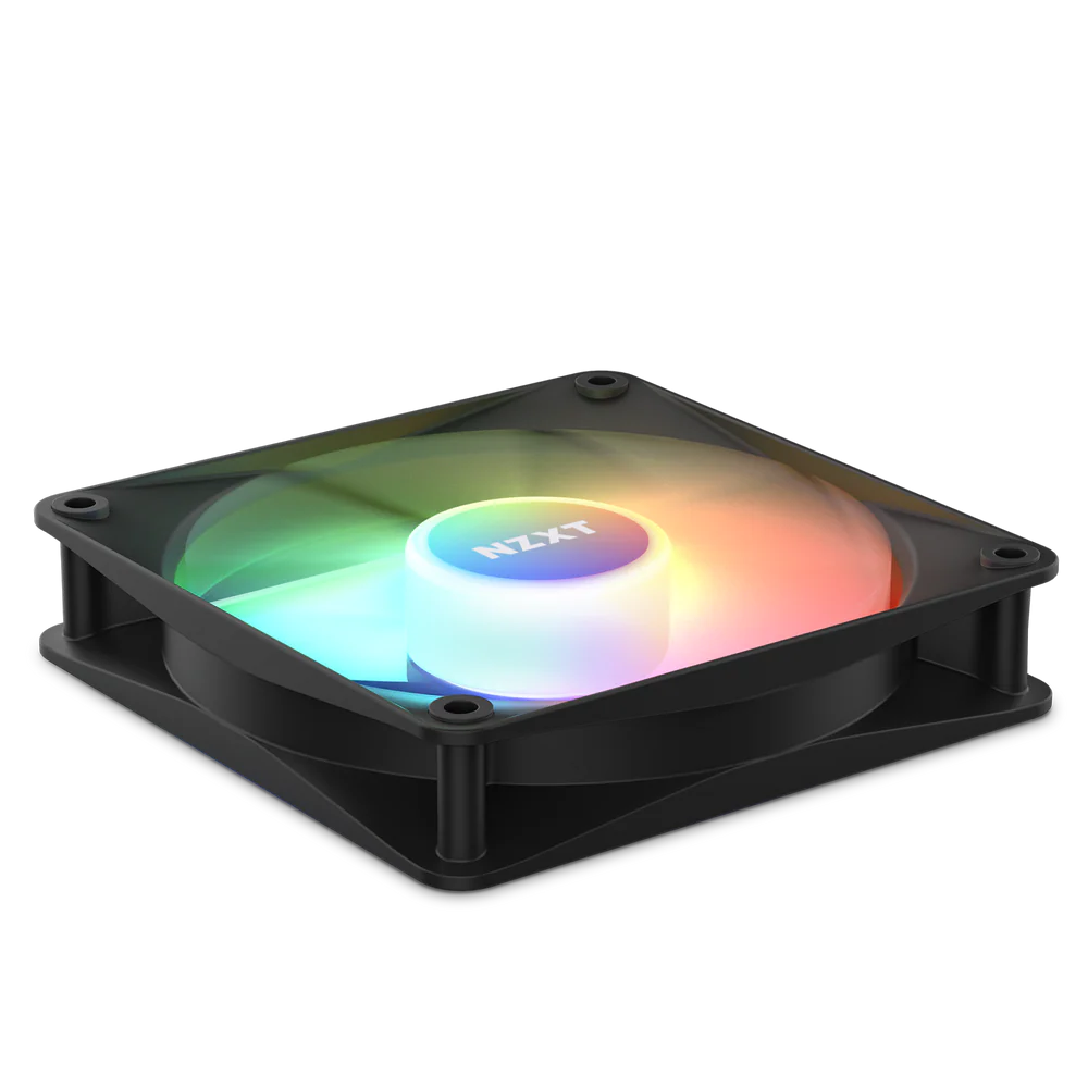 NZXT F120 RGB CORE 120MM HUB-MOUNTED RGB FAN BLACK thumbnail 4