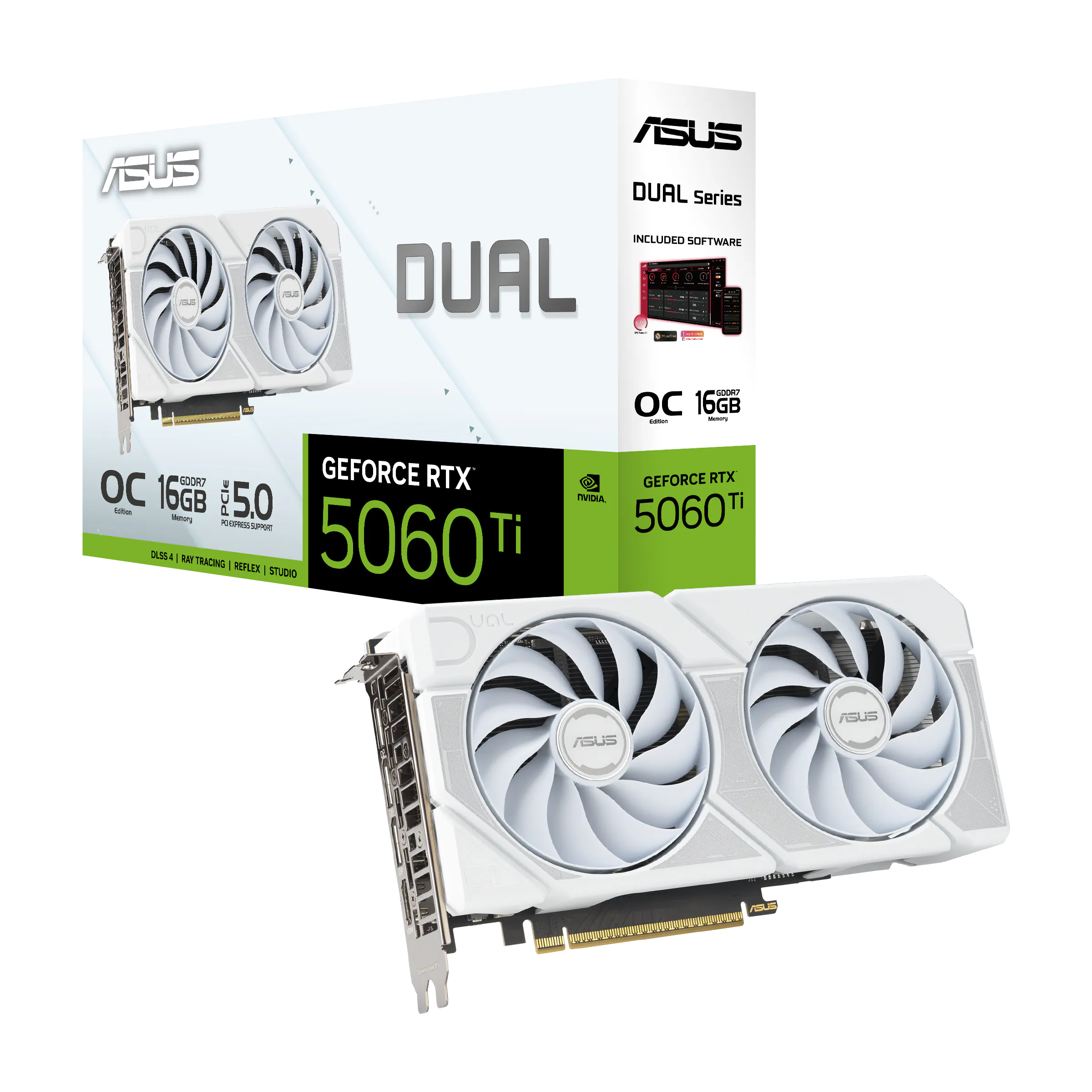 ASUS DUAL RTX5060TI OC 16GB GDDR7 WHITE
