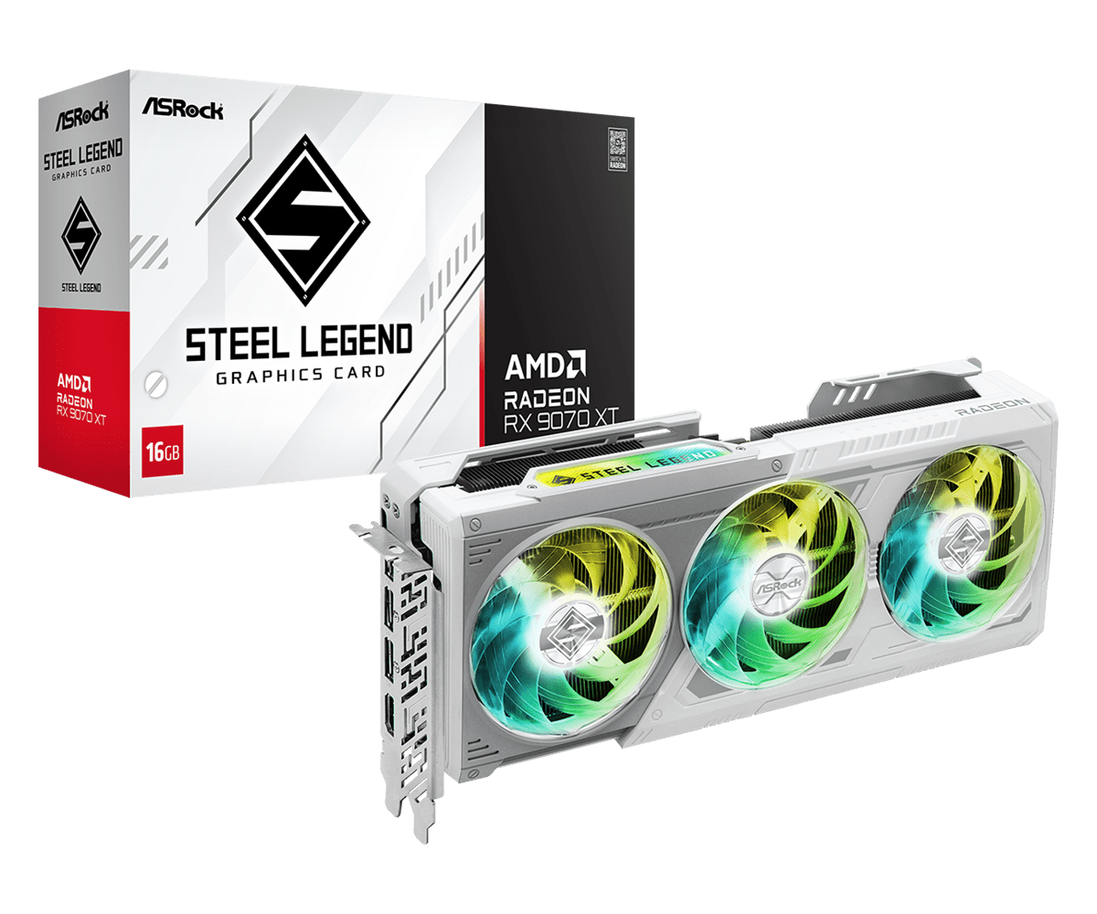 ASROCK RX9070XT STEEL LEGEND WHITE 16GB DDR6
