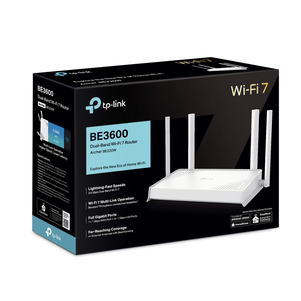 TP-LINK Archer BE220W BE3600 雙頻 Wi-Fi 7 路由器