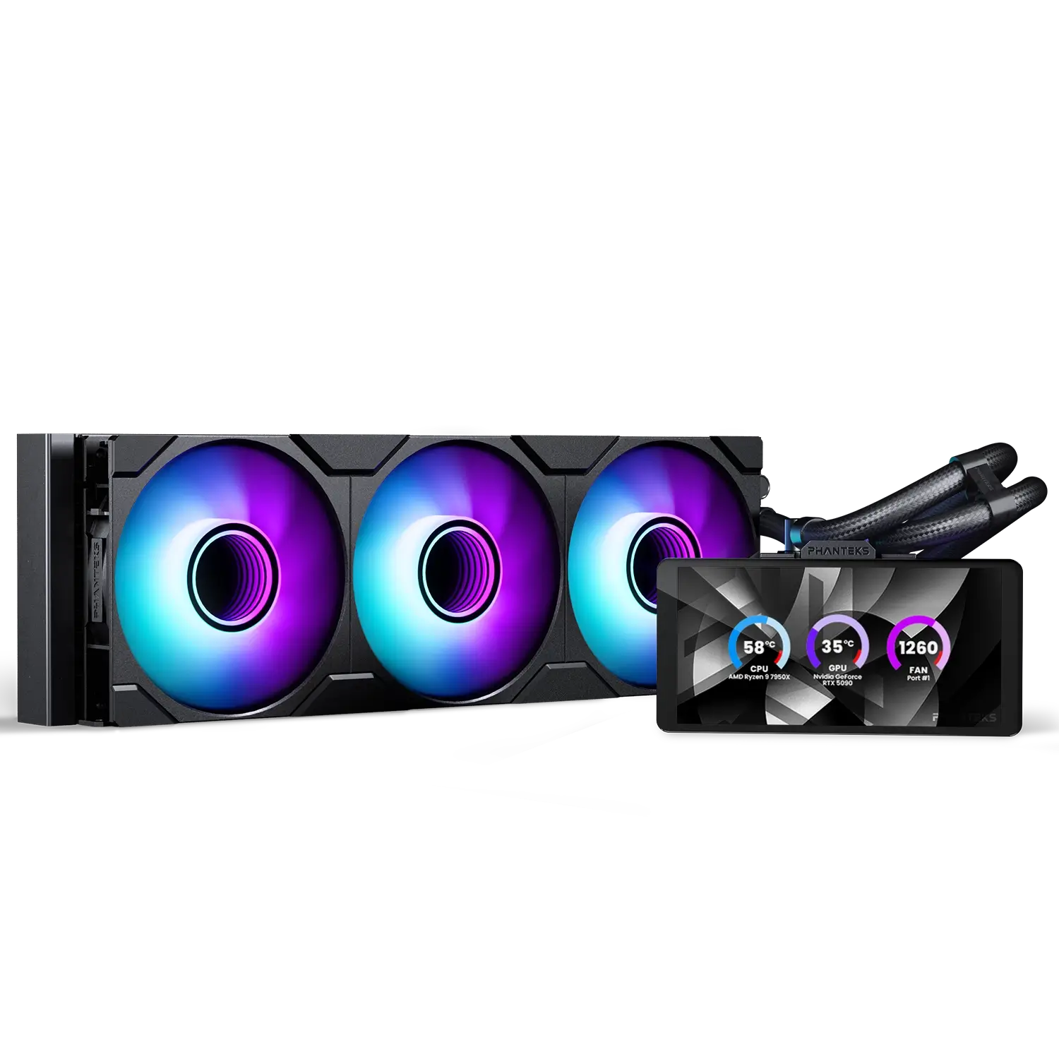 PHANTEKS GLACIER ONE 360M25 G2 LCD DRGB AIO WATERCOOLING BK