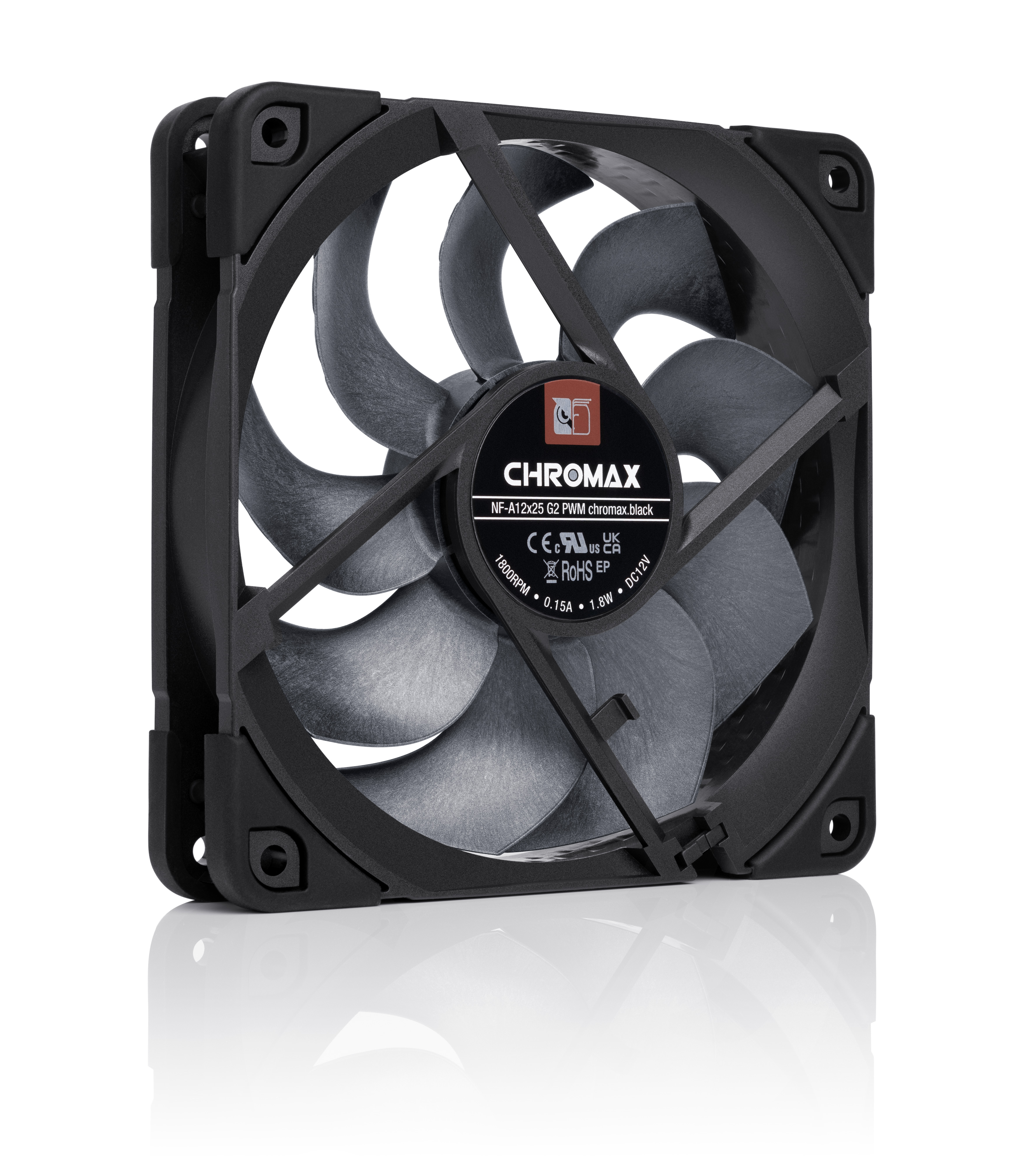 NOCTUA NF-A12X25 G2 PWM DC12V 1800RPM CHROMAX. BLACK thumbnail 2