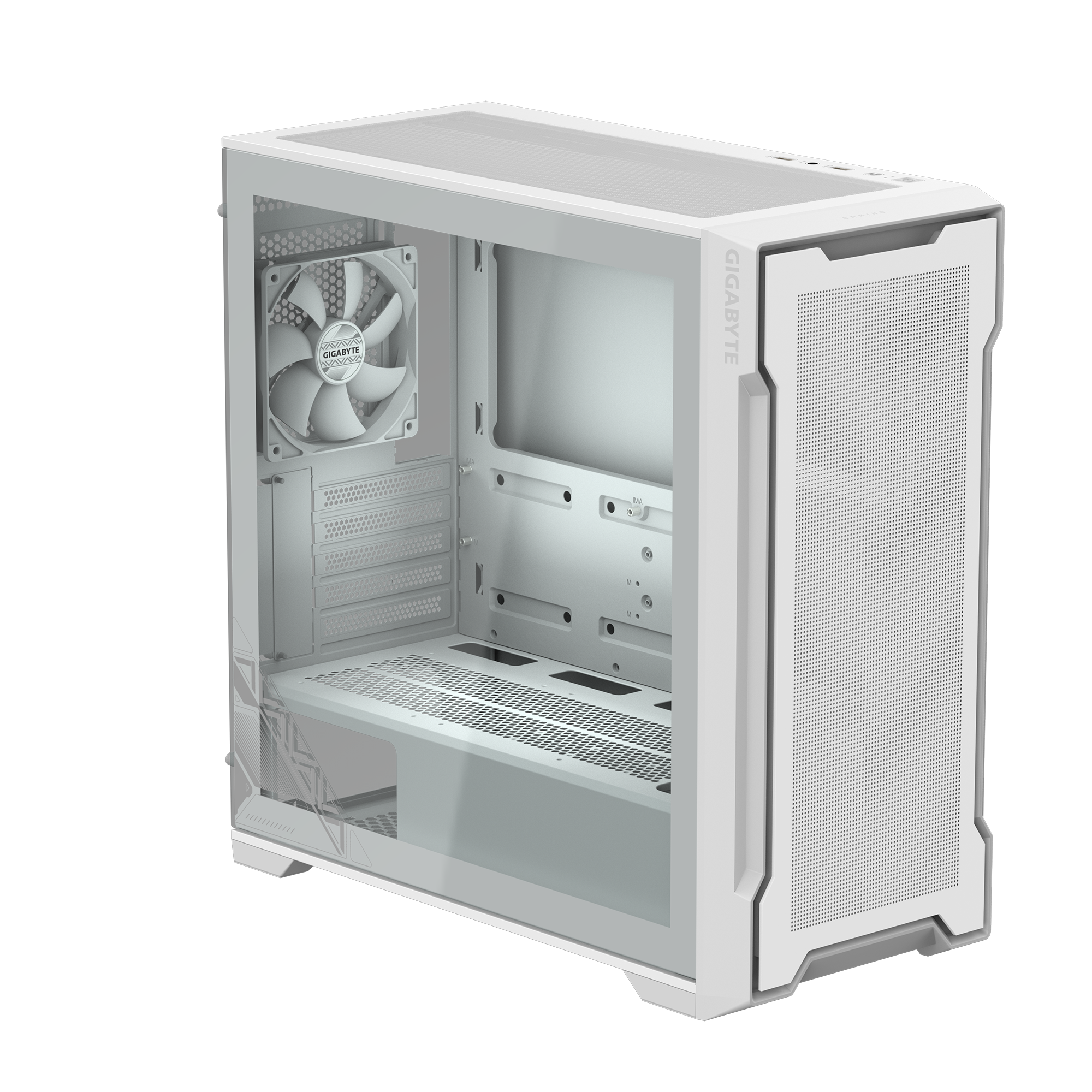 GIGABYTE C102 GLASS M-ATX CASE WHITE thumbnail 2
