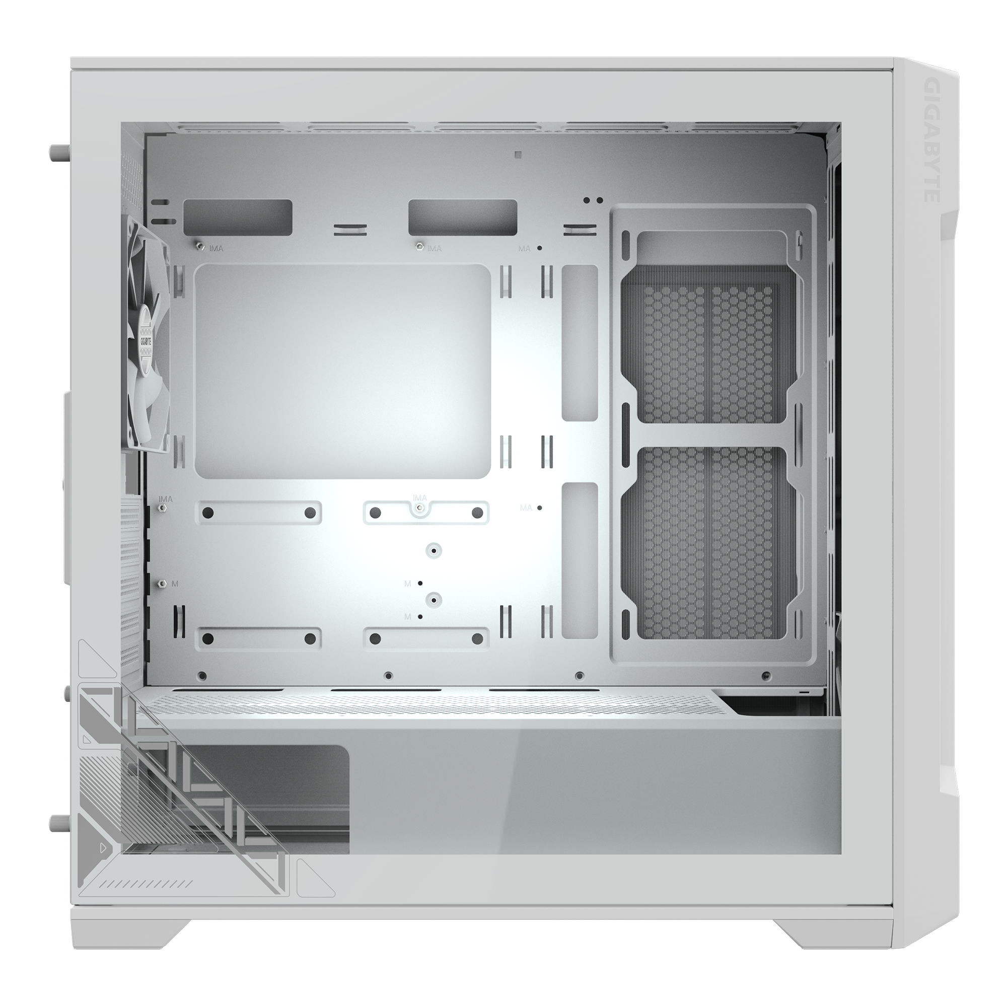 GIGABYTE C102 GLASS M-ATX CASE WHITE thumbnail 6