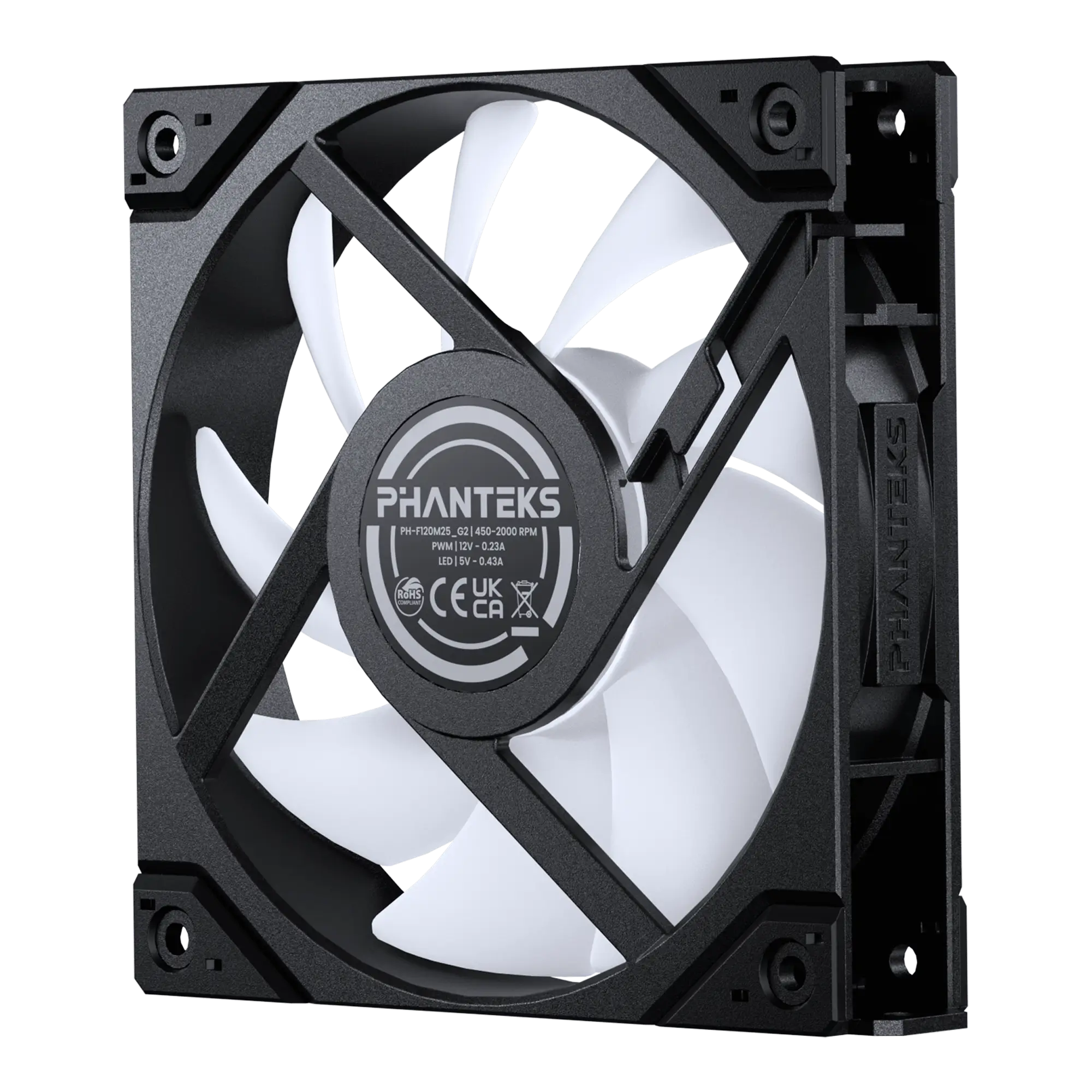 PHANTEKS M25 G2 120MM PWM FAN DRGB REVERSED BK (1-PK) thumbnail 3