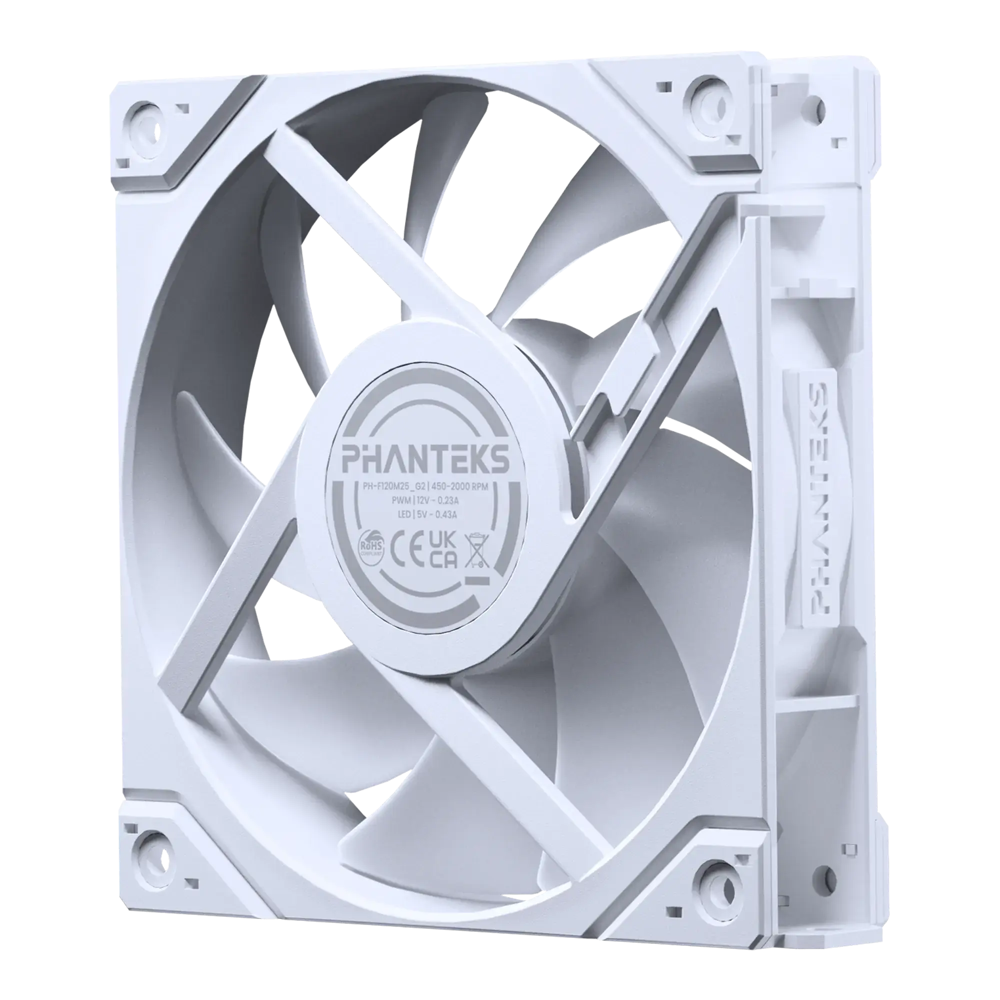 PHANTEKS M25 G2 120MM PWM FAN DRGB REVERSED WH (1-PK) thumbnail 3