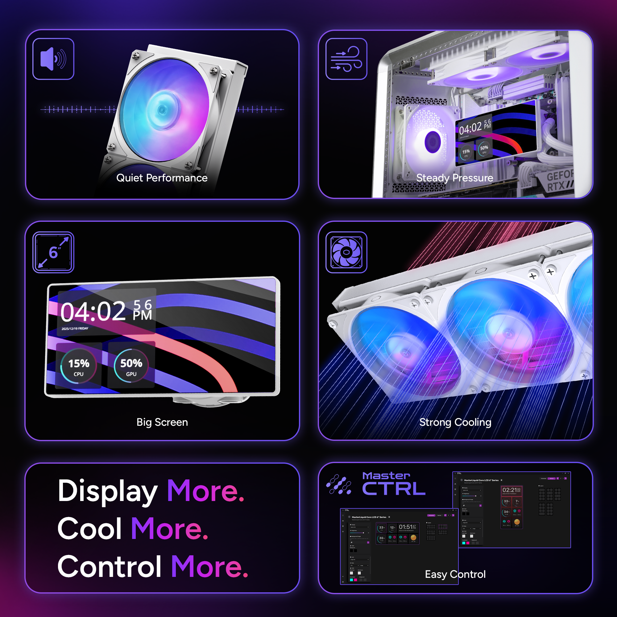 Cooler Master ML360 CORE LCD 6" 360 ARGB WATERCOOLING WH thumbnail 3