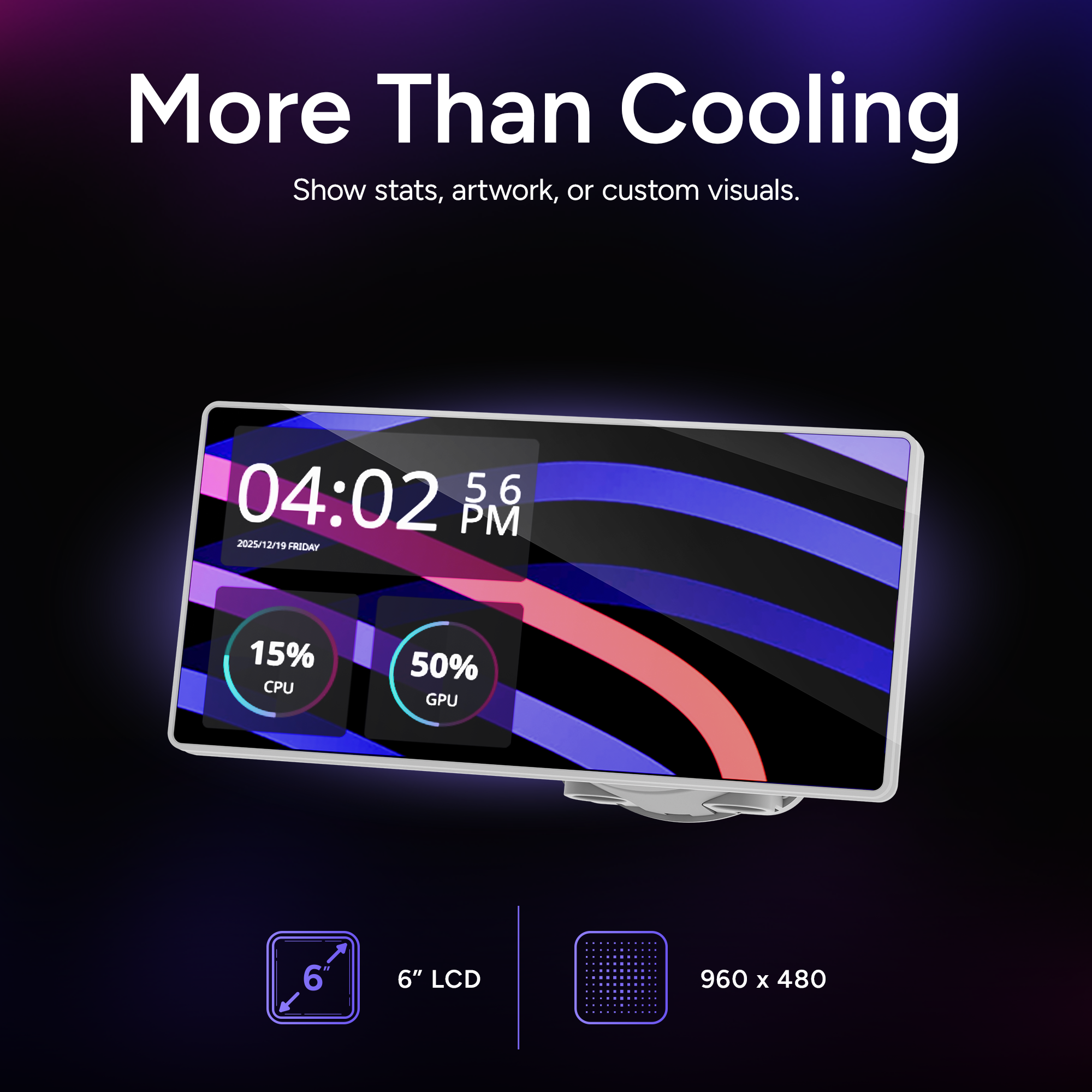 Cooler Master ML360 CORE LCD 6" 360 ARGB WATERCOOLING WH thumbnail 4