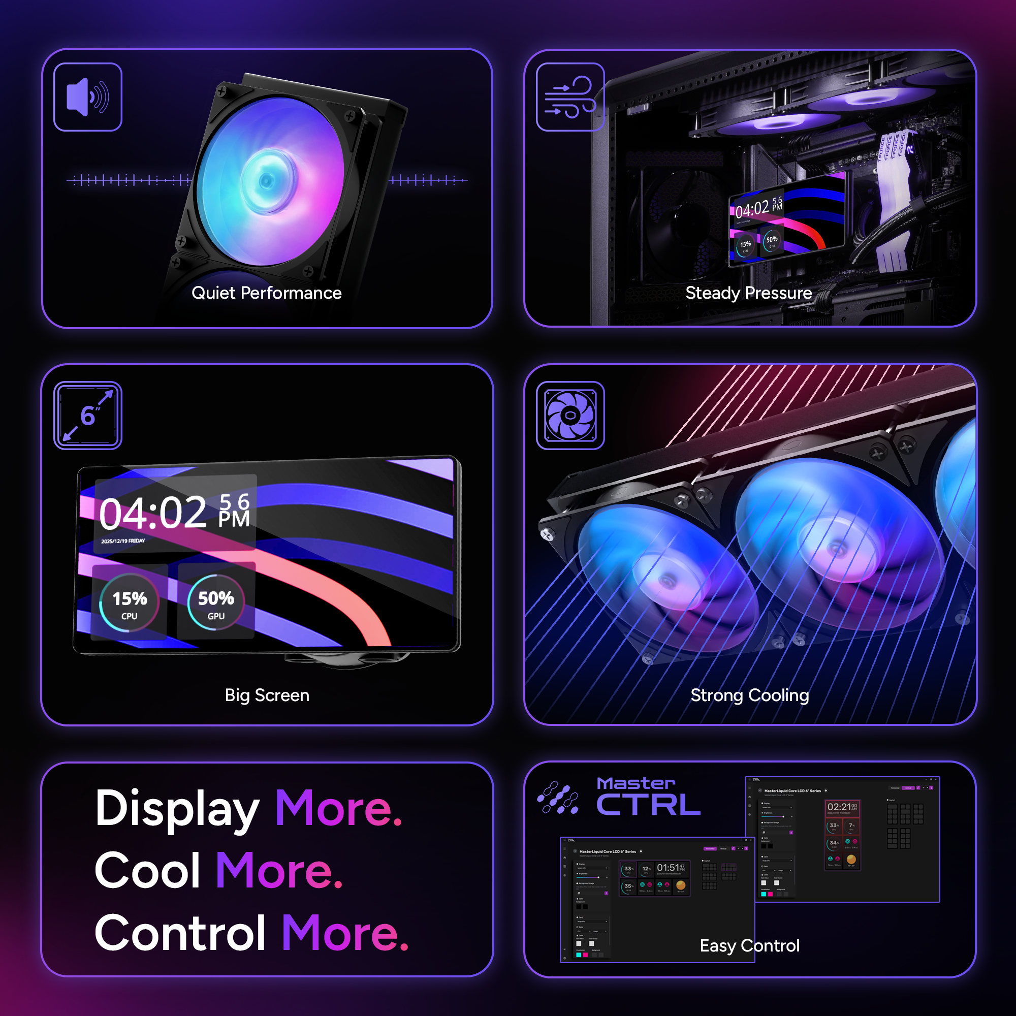 Cooler Master ML360 CORE LCD 6" 360 ARGB WATERCOOLING BK thumbnail 3