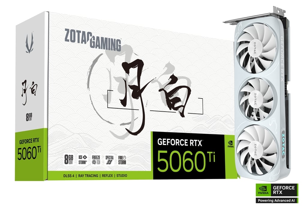 ZOTAC RTX5060TI OC 8GB GDDR7 MOON WHITE