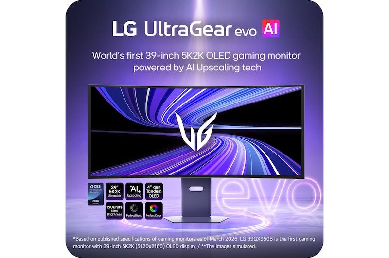 LG 39GX950B-B 39" OLED CURVED MONITOR thumbnail 2